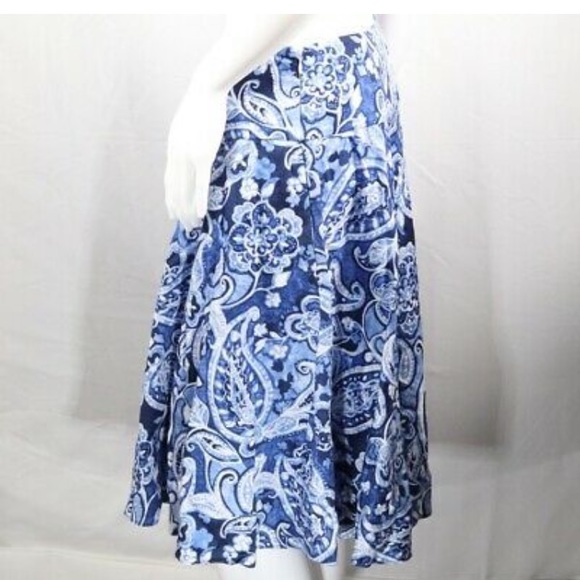 Lauren Ralph Lauren Blue Paisley Skirt - Picture 2 of 7